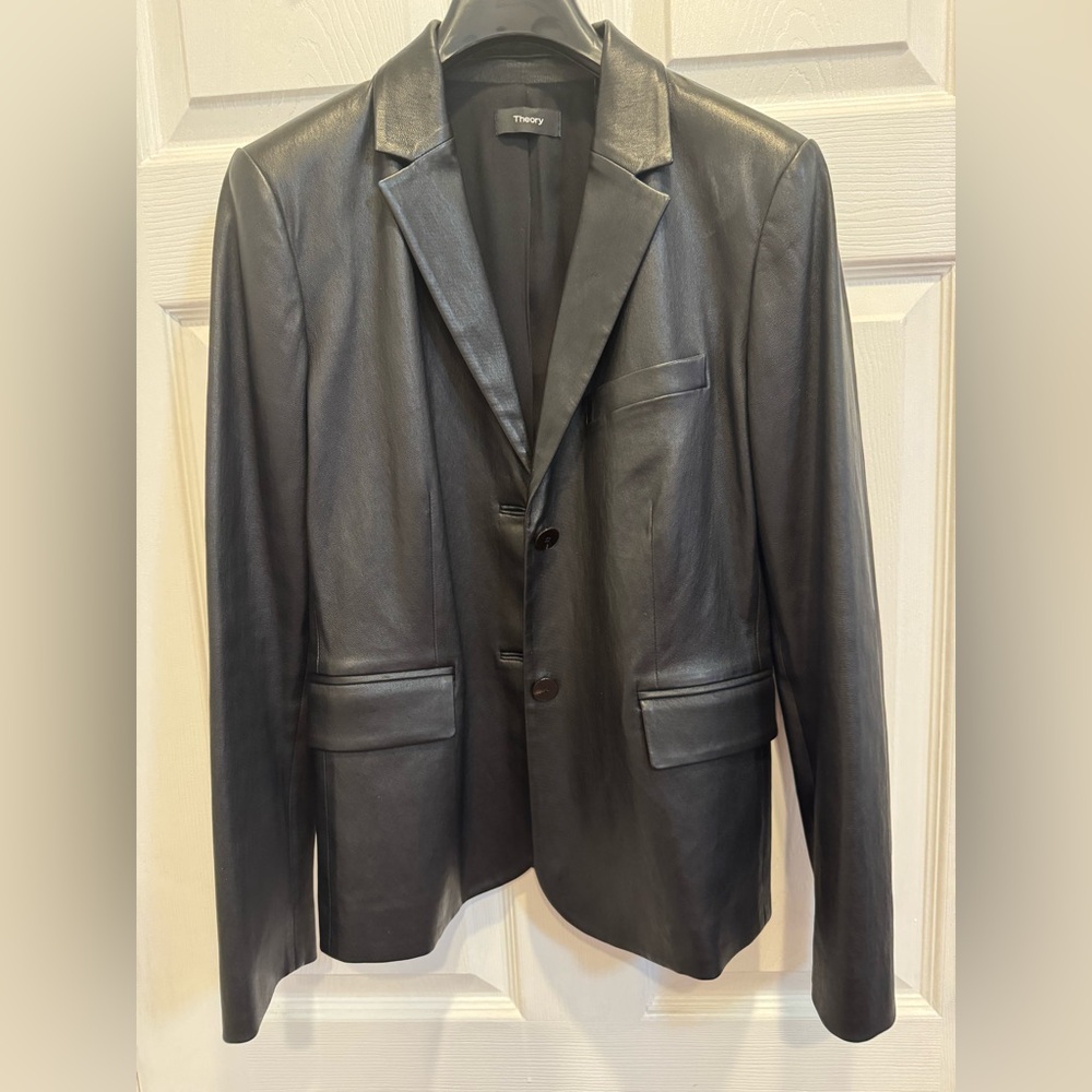Theory Faux Leather Blazer size 4